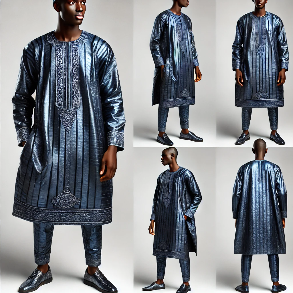 Boubou en basin bleu roi