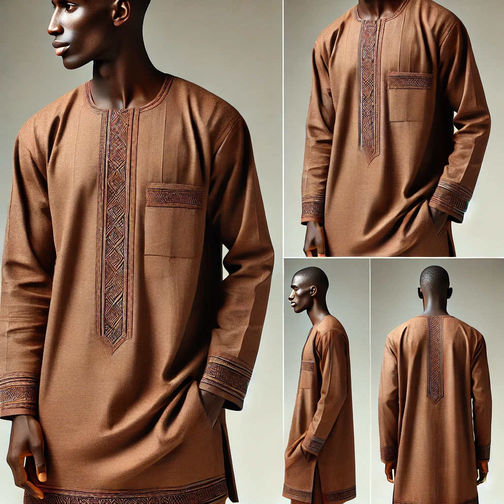 Tunique marron sahélienne